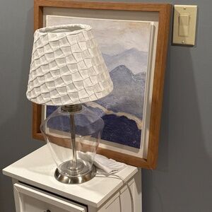 Lamp with white shade excellent condition